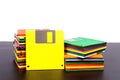 Old Floppy Disks With Blank Yellow Disk Front