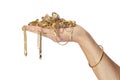 Hand Holding Gold Jewelry Royalty Free Stock Photo