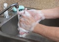 Woman Washing Hands With Bar Soap In Kitchen Sink Royalty Free Stock Photo