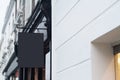 Square empty signboard on a building with classical architecture Royalty Free Stock Photo