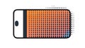 Horizontal Smartphone with Halftone Dot Gradient Screen, vector design Generative AI Royalty Free Stock Photo