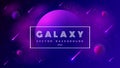 Horizontal space background with abstract shape and planets. Web design. Space exploring. Vector illustration of galaxy Royalty Free Stock Photo