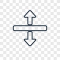 Horizontal Split concept vector linear icon isolated on transparent background, Horizontal Split concept transparency logo in out