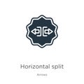 Horizontal split icon vector. Trendy flat horizontal split icon from arrows collection isolated on white background. Vector
