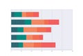 Horizontal stacked bar chart in flat style