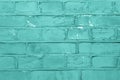 Horizontal stage bricks wall - turquoise background Royalty Free Stock Photo
