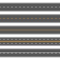Horizontal straight seamless roads. Modern asphalt repetitive highways Royalty Free Stock Photo