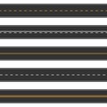 Horizontal straight seamless roads. Modern asphalt repetitive highways. Road asphalt straight seamless, highway street