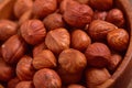 Hazelnuts texture close up