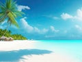 Horizontal summer palm beach landscape