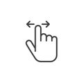 Horizontal swipe gesture line icon