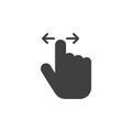 Horizontal swipe gesture vector icon