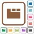 Horizontal tabbed layout active simple icons