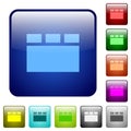 Horizontal tabbed layout color square buttons