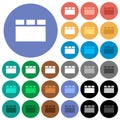 Horizontal tabbed layout round flat multi colored icons
