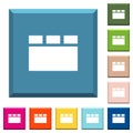 Horizontal tabbed layout white icons on edged square buttons