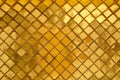 Horizontal Texture of Golden Mosaic Wall Background