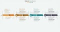 Horizontal timeline infographic with a minimalist design and a white background. Royalty Free Stock Photo