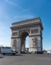 Horizontal traffic shot of Arc de Triomphe in Paris France