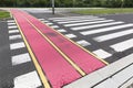 Horizontal traffic signalization on the road Royalty Free Stock Photo