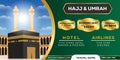 horizontal travel hajj and umrah banner poster illustration