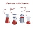 Horizontal vector illustration Alternative coffee brewing.