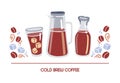 Horizontal vector illustration Cold brew coffee.