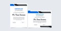 horizontal and vertical certificate template Modern blue and gold certificate Royalty Free Stock Photo