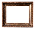 horizontal very wide brown wooden picture frame Royalty Free Stock Photo