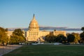 Horizontal View of The Capitol Hill in Washington DC at Golden H Royalty Free Stock Photo