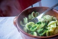 Horizontal View Of Close Up Of A Hot And Smoking Italian Traditional Food Called Orecchiette Con Le Royalty Free Stock Photo