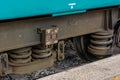 Horizontal View of Close Up of the Shock Absorbers of the Wheels Royalty Free Stock Photo