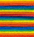 Horizontal view of Colorful layer Scouring pad with selective focus