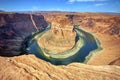 Horizontal view of the famous Horse Shoe Bend