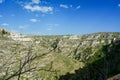 Horizontal View of the Gravina of the Sassi of Matera. Matera, S