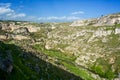 Horizontal View of the Gravina of the Sassi of Matera. Matera, S Royalty Free Stock Photo