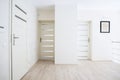 Horizontal view of hall with white doors Royalty Free Stock Photo