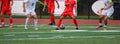 High school boys soccer game Royalty Free Stock Photo