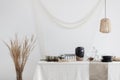 view of natural rustic dining room interior