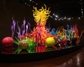 Horizontal view of one on the galleries in the Chihuly Garden and Glass. An art museum and Royalty Free Stock Photo