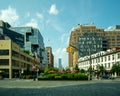 Horizontal view of public space at the intersection of West 14th Street and Ninth Avenue in the