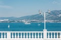 Balustrade Against The Background Of The Sea And Mountains. Resort Tourism Holidays Concept. Gelendzhik, Russia Royalty Free Stock Photo