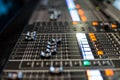 Horizontal view sliders of the sound controller Royalty Free Stock Photo