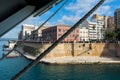 Horizontal View of the Taranto Swing Bridge Protected By Rolling Fenders for the ITS Cavour Transit