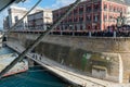 Horizontal View of the Taranto Swing Bridge Protected By Rolling Fenders for the ITS Cavour Transit
