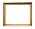 Horizontal vintage wooden picture frame isolated