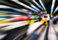 Horizontal vivid abstract motion train station transportation ba