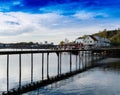 Horizontal vivid Norway bridge over ocean bay landscape backgrou