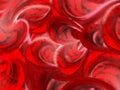 Horizontal vivid vibrant red hearts pixel dot abstraction backgr