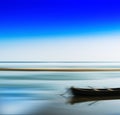 Horizontal vivid vibrant travel boat blur abstraction background